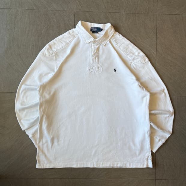 폴로 정품 화이트 럭비 티셔츠