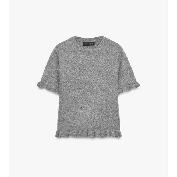 자라 프릴 반소매 니트 스웨터