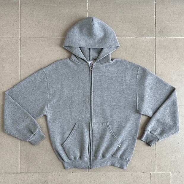 00s 빈티지 러셀 후드집업 그레이 M