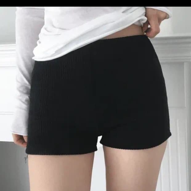 니트 골지 숏팬츠