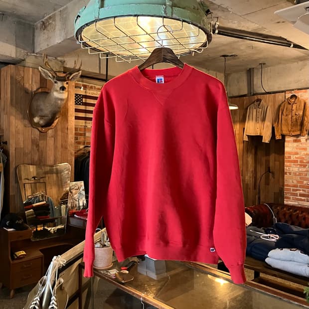 80s USA 빈티지 러셀 플레인 스웻 셔츠 맨투