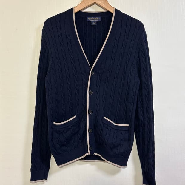 브룩스브라더스 꽈배기 가디건 M (100)/네이비