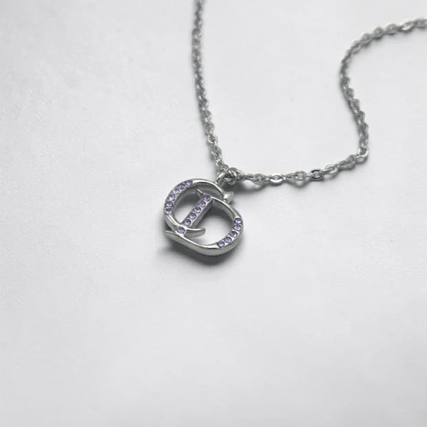 디올 큐빅 CD 로고 목걸이