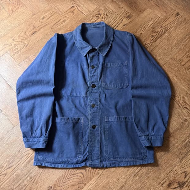 [M]6~70's 빈티지 페이딩 프렌치 워크 자켓