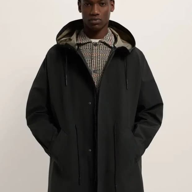 L) ZARA 자라 방수소재 후드 야상자켓 코트 점퍼