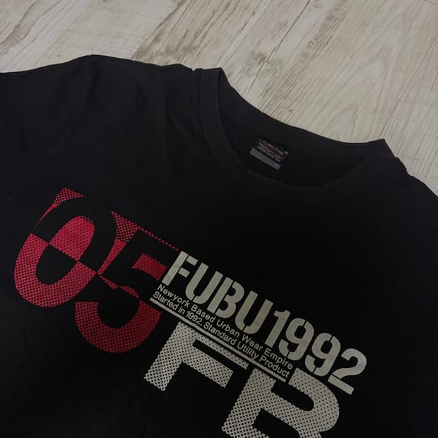 [XL] VTG FUBU 1992 블랙 반팔티