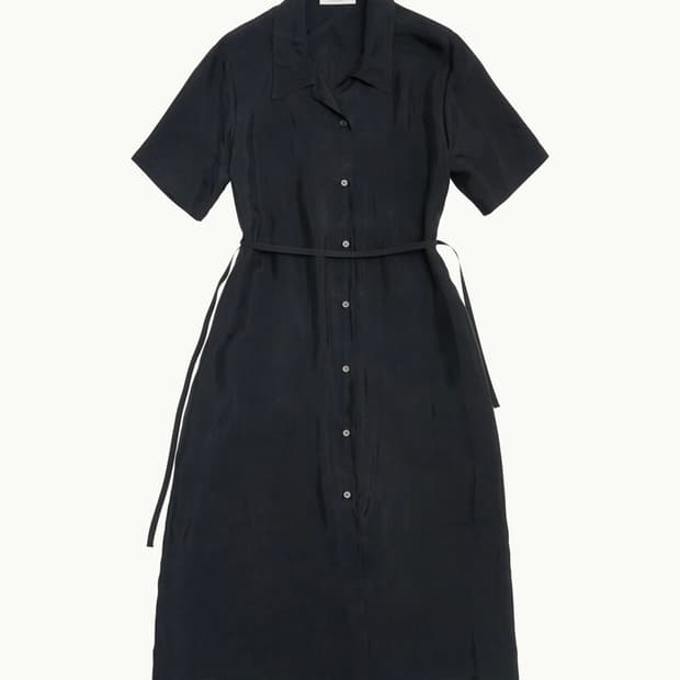 아모멘토 AMOMENTO 큐프라 셔츠 드레스 블랙