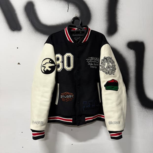 스투시 x 아워레가시 x 데님티어스 TTL 바시티 자켓