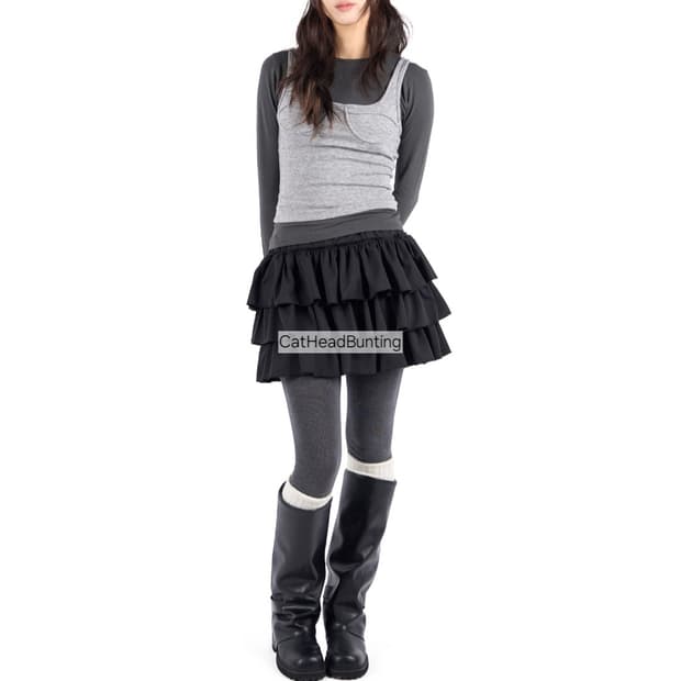 릿킴 블랙업 어텀 프롬비기닝 블랙 캉캉 스커트