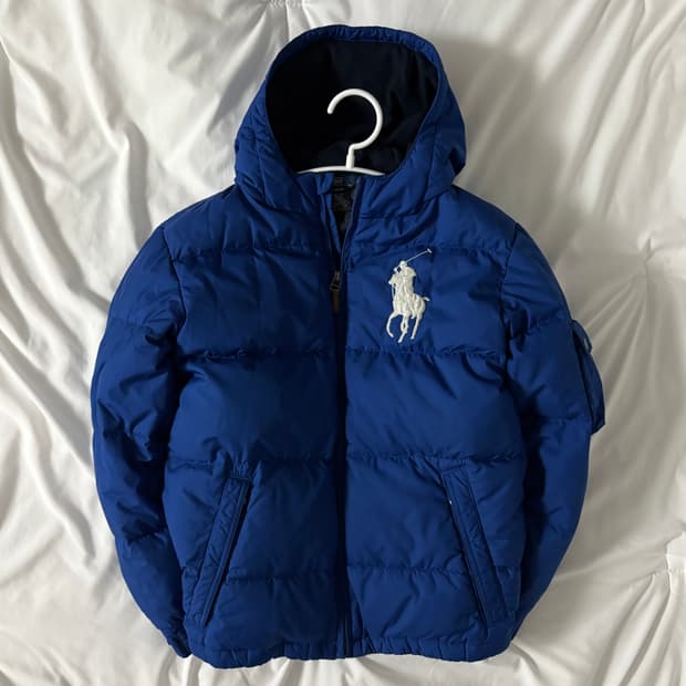 폴로 빅포니 패딩 블루 M