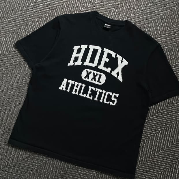 HDEX ATHLETICS 빅로고 블랙 반팔 티셔츠 y 4570