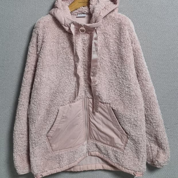 M (66) 질스튜어트 라이트핑크 플리스 후리스 후드집업