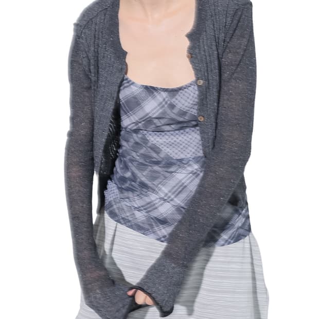 [F]퍼버즈 26ss Silk Thin 케이블 가디건/그레이