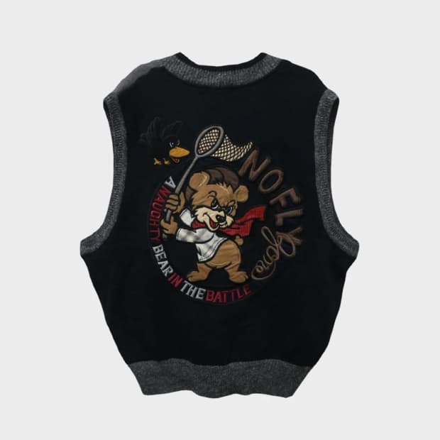 GELLAN EUROPE  Y2K 자수 울 혼방 니트베스트 64215