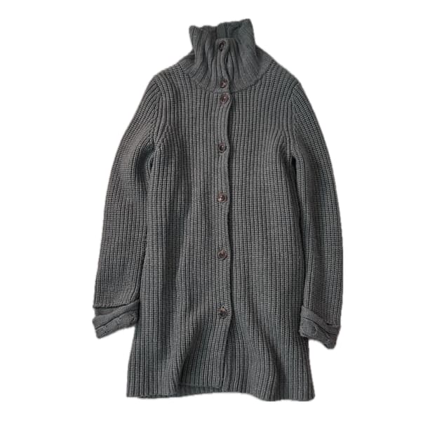 Gray knitted dot cardigan jaket 