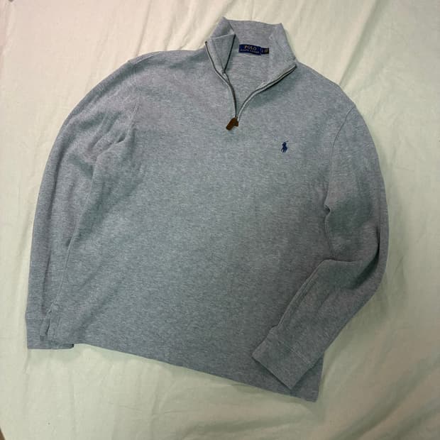신형 폴로 랄프로렌 그레이 반집업 니트