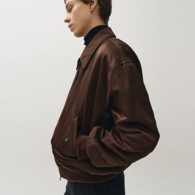 노이어 헤비 나일론 패디드 크롭 블루종 버건디