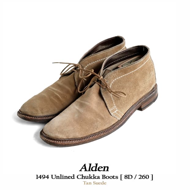 알든 1494 8D 언라인드 탄스웨이드 처카부츠