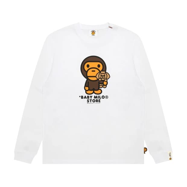 (오더) 베이프 베이비 마일로 26FW 푸들 롱슬리브 화이트 L