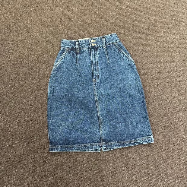 OS)Japanese vintage 밴딩 카고 데님 미디 스커트