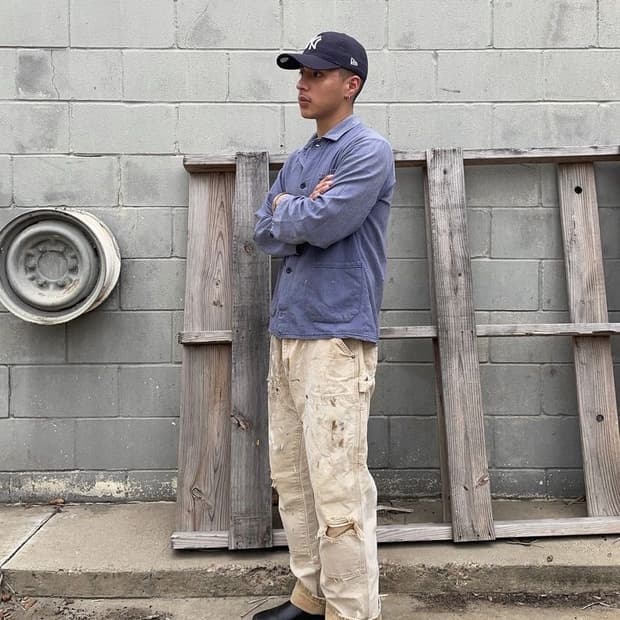 90s USA 칼하트 베이지 더블니 팬츠 34