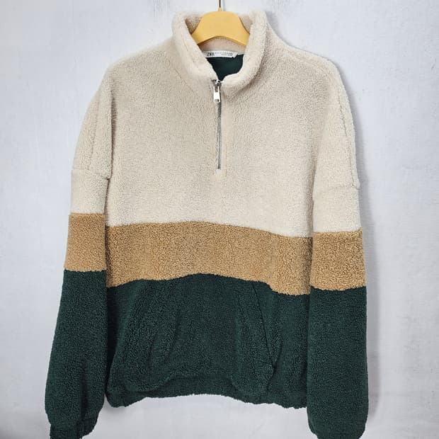 자라 뽀글이 컬러블록 아노락 105-110 XL 새제품급