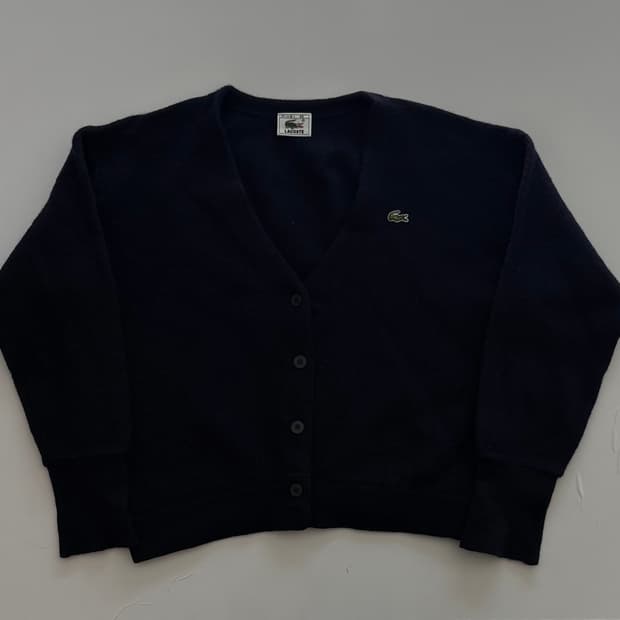 라코스테 네이비 크롭 가디건