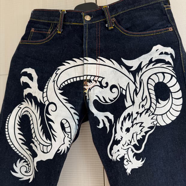 에비수 Evisu 도락(道樂) 드래곤 데님팬츠 32x34size