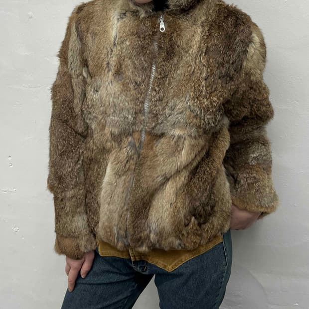 빈티지 래빗퍼 집업