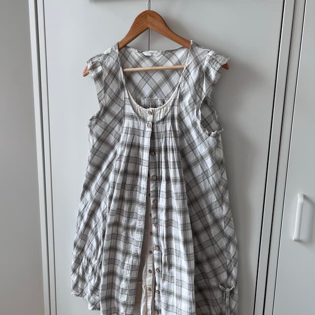 Eternal Flow 체크 레이어드 바선생 원피스