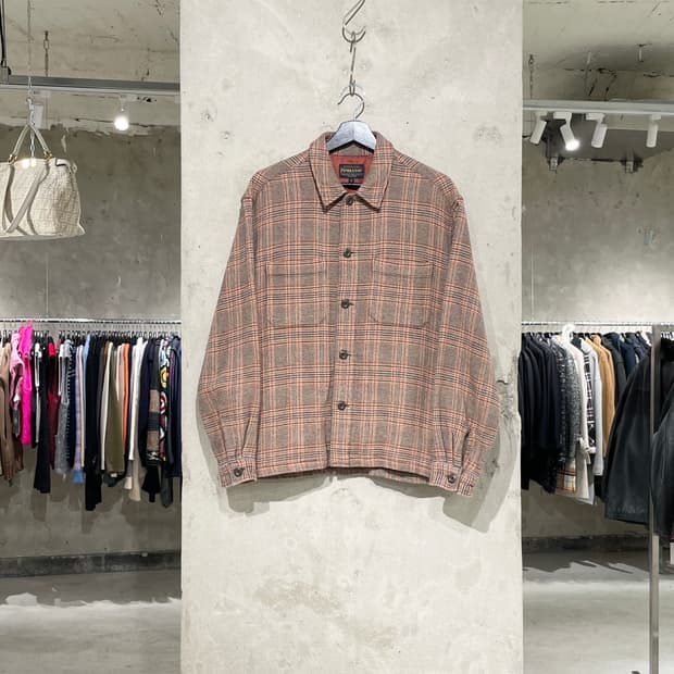 펜들턴 브라운 하운드 투스 체크 워크 자켓