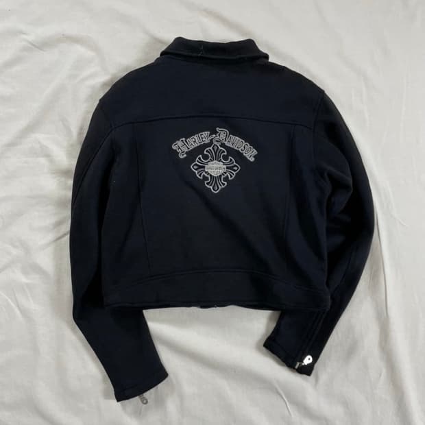 Harley Davidson 할리데이비슨 크롭 코튼 바이커 자켓 M