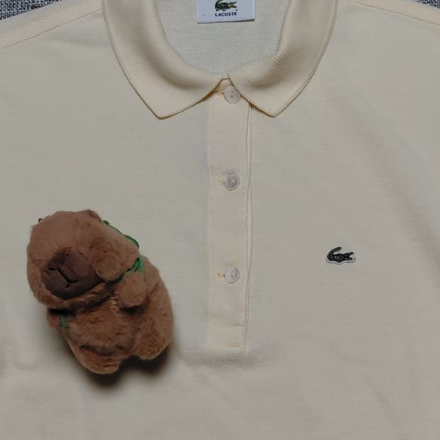 LACOSTE 재팬 빈티지 우먼스 피케 반팔 셔츠 (연노랑/40)
