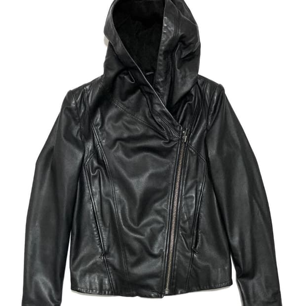 헬무트랭 램스킨 비대칭 라이더자켓