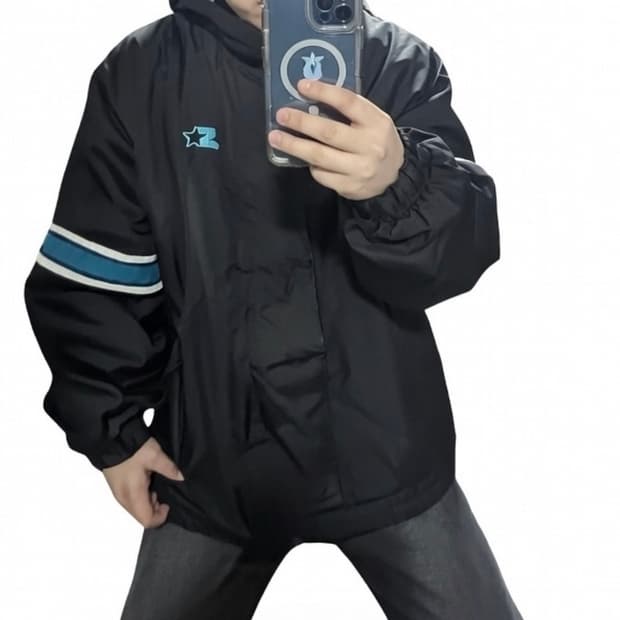 90s Starter x NFL 캐롤라이나팬서스 패딩 하프 후드 집업