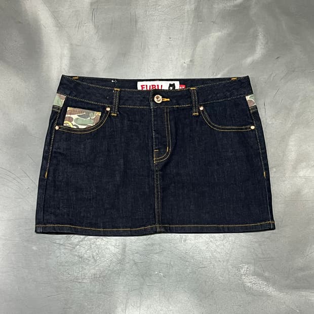  푸부 카모 데님 스커트 y16275