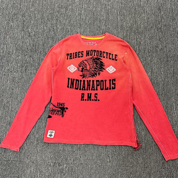 빈티지 트라이브스 모터사이클 티셔츠 