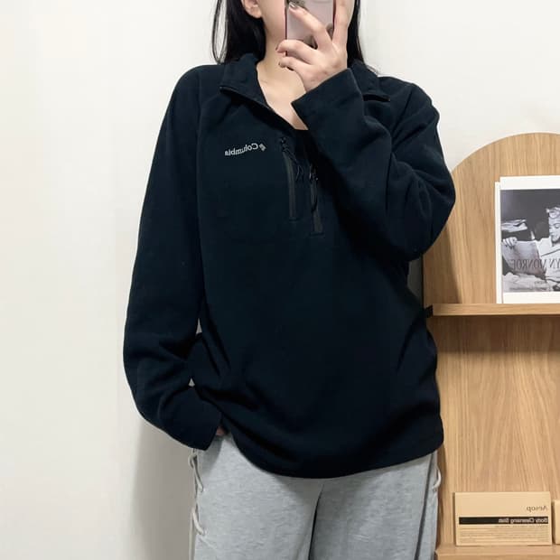 [정품] 컬럼비아 블랙 후리스 반집업 [ XL ]