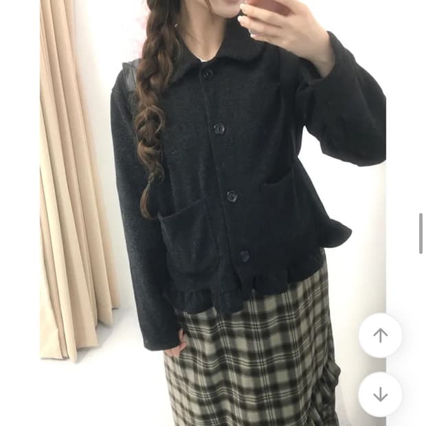 프릴 가디건 블랙