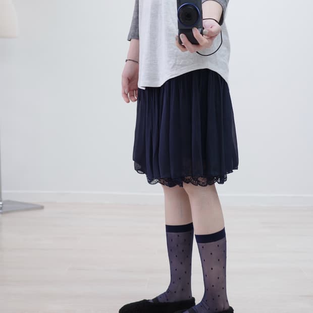 Clos shi navy flare lovely Skirt