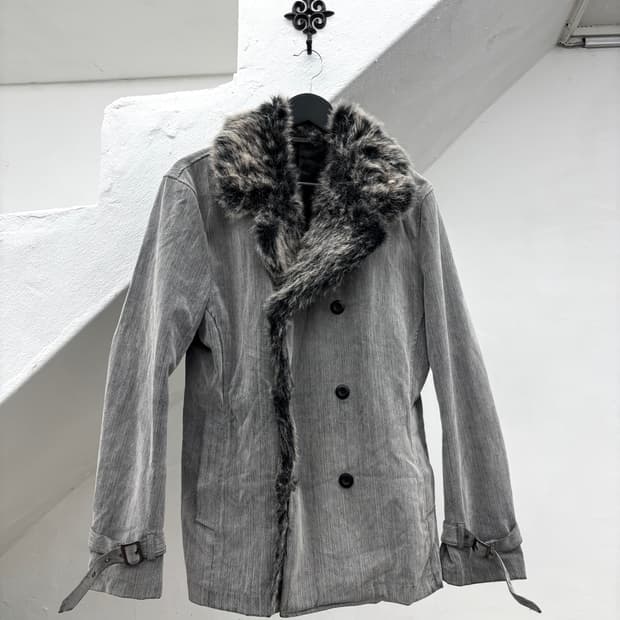 Gray vkei mood fur coat 
