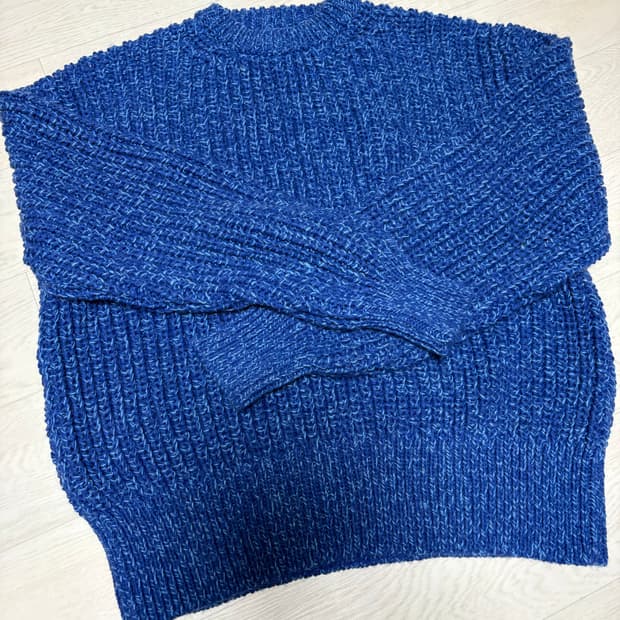 ZARA man 블루 멜란지 오버핏 헤비 니트