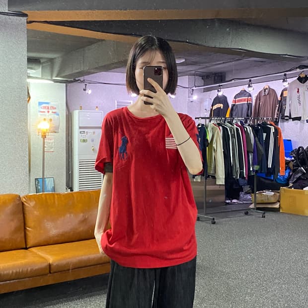폴로 랄프로렌 빅포니 성조기 커스텀핏 반팔티 B4799