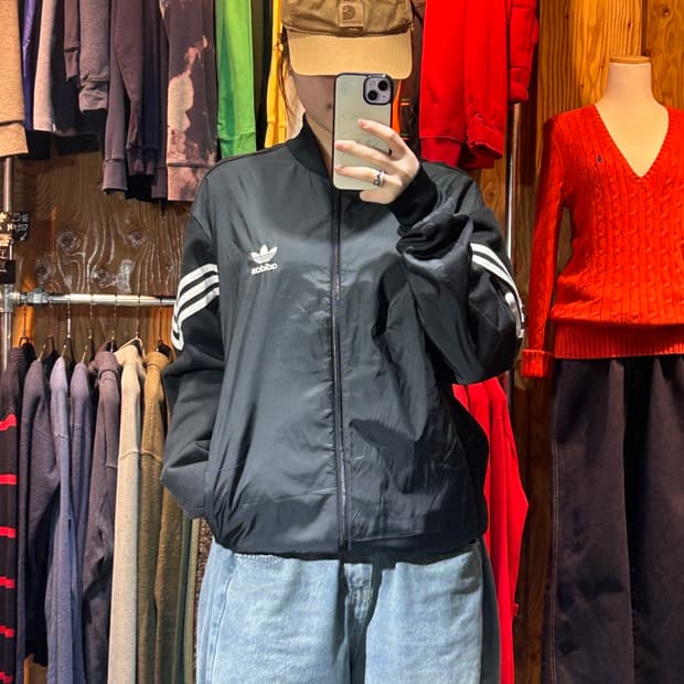 L 아디다스 오리지널스 삼선 봄버 나일론 믹스 자켓 