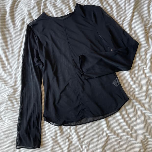 mame kurogouchi X Uniqlo 시스루 절개 블랙메쉬