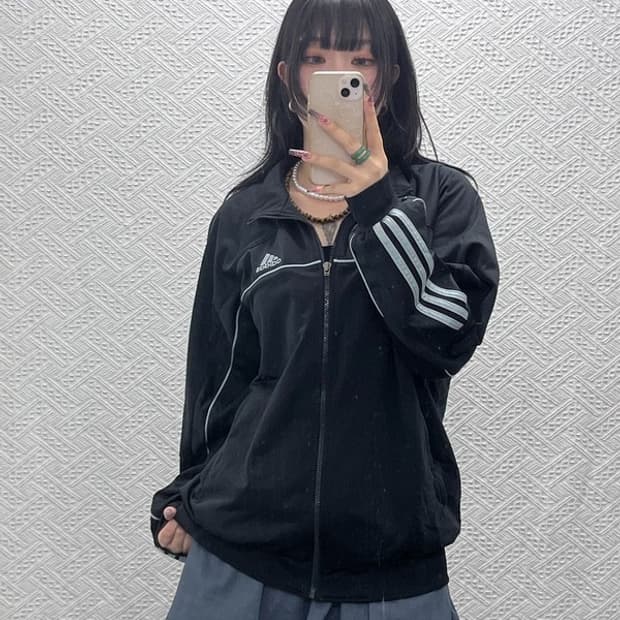 아디다스 올드스쿨 빈티지 스트릿 펑크 져지 집업 L C11716