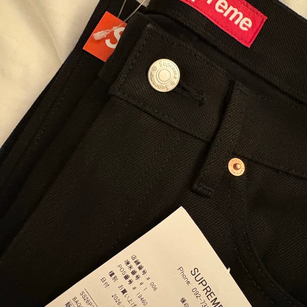 26SS 슈프림 셀비지 배기진 블랙 30