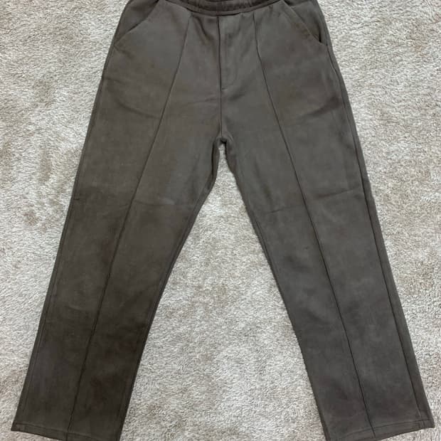 beams 빔즈  훼이크스웨이드 스트레이트 팬츠  브라운 M 사이즈 