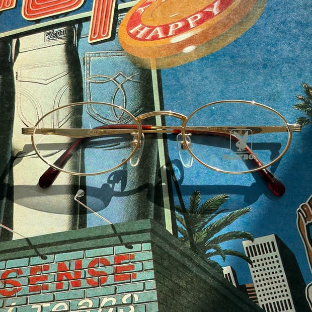 [데드스탁] 90s PLAYBOY 플레이보이 안경테 금테 (새제품)