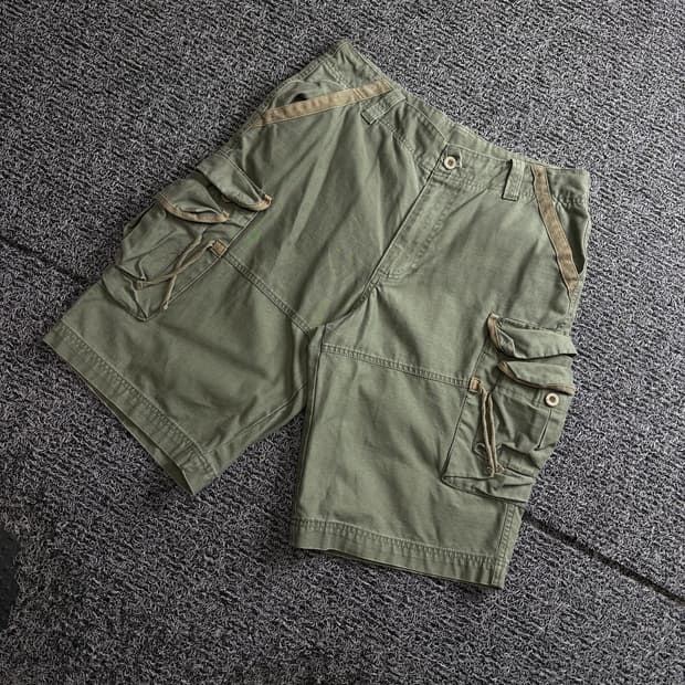 Y2K 빈티지 카키 카고 구르카 버뮤다 팬츠 4037